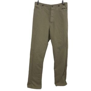WAH Maker Pants Mens 36 Tan Corduroy Hi Rise Buckleback Suspender Button Western
